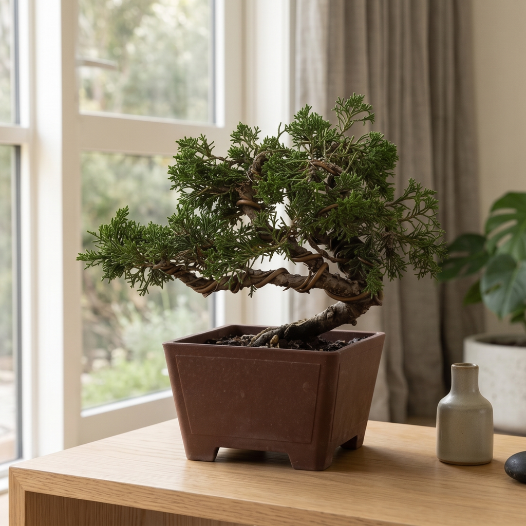 Wired Shimpaku Juniper Bonsai Tree - Hand-Styled Artistic Twisted Trunk
