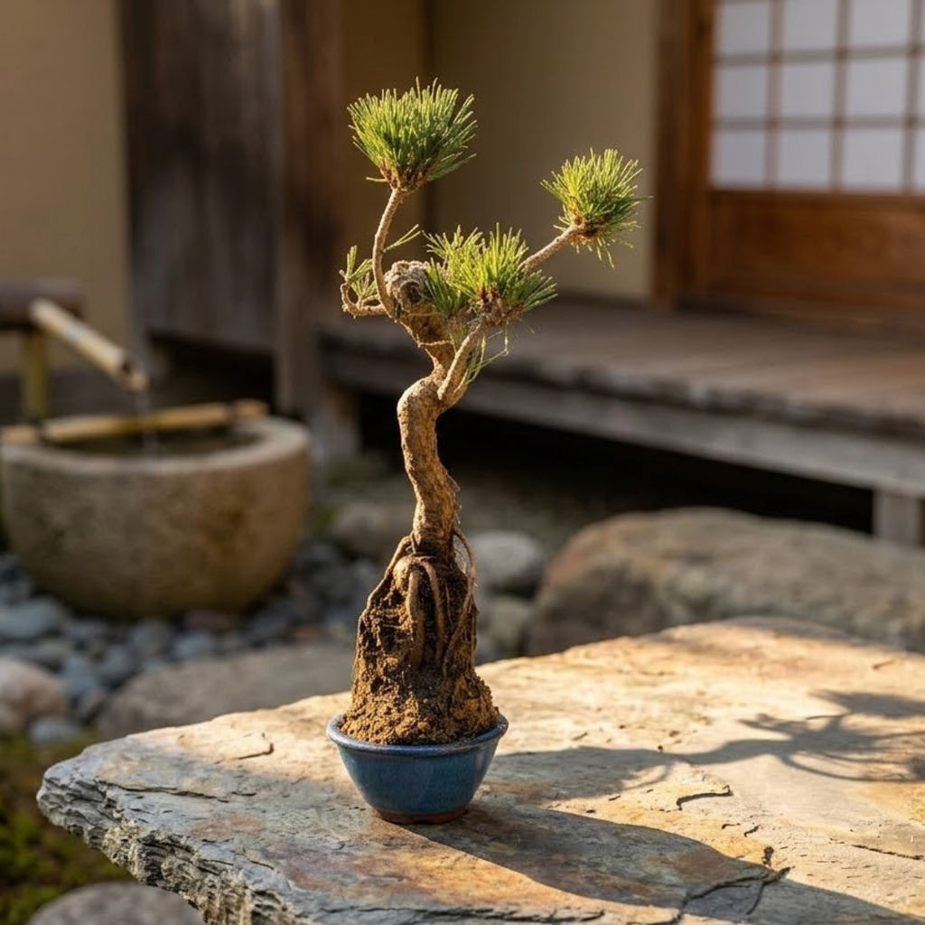 Literati-Style Japanese Black Pine – Twisted Trunk Evergreen Bonsai