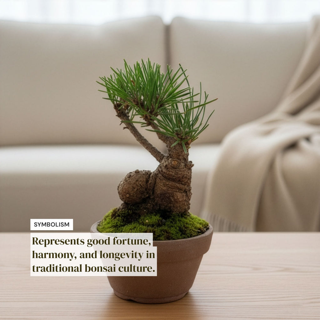 Hand-Cultivated Japanese Black Pine Bonsai with Sculptural Ball-Shaped Trunk